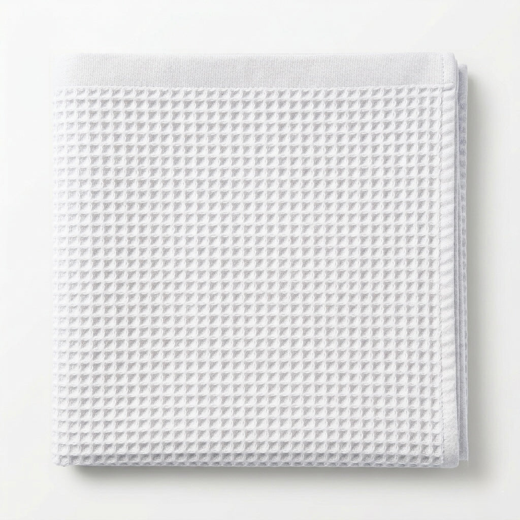 SAMA - Waffle Grid Bath Towel - Raw White