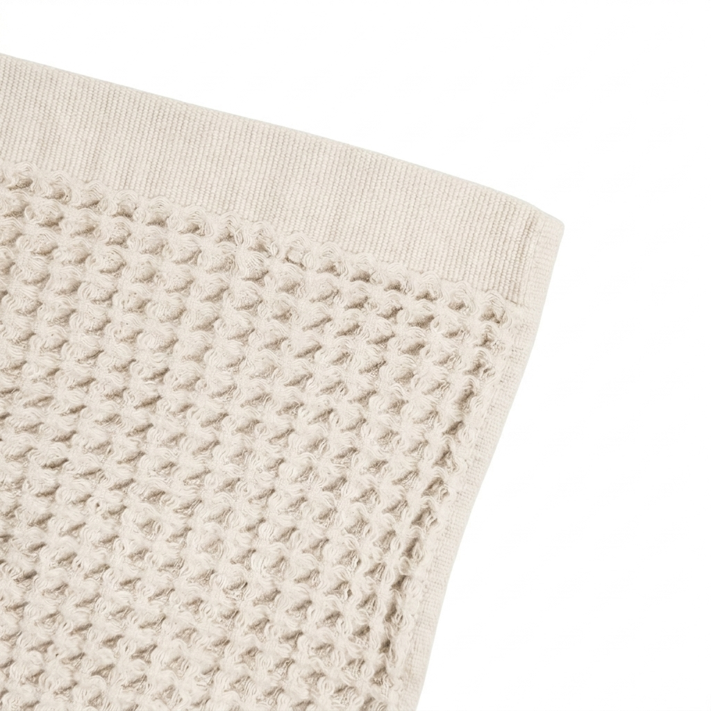 SAMA - Waffle Grid Bath Towel - Oatmeal