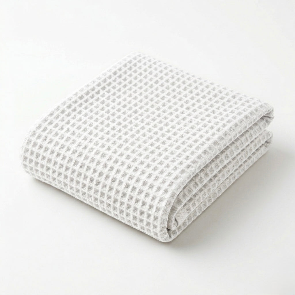 SAMA - Waffle Grid Bath Towel - Raw White