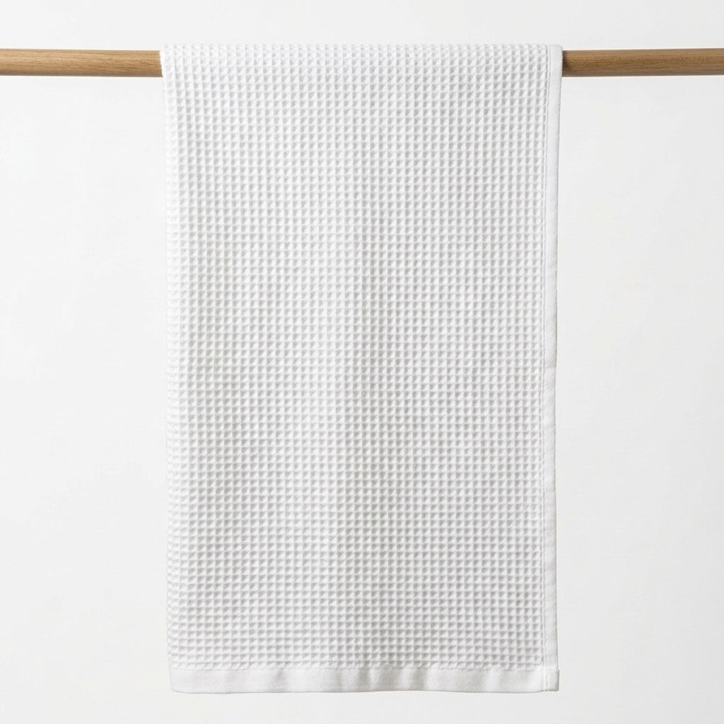 SAMA - Waffle Grid Bath Towel - Raw White