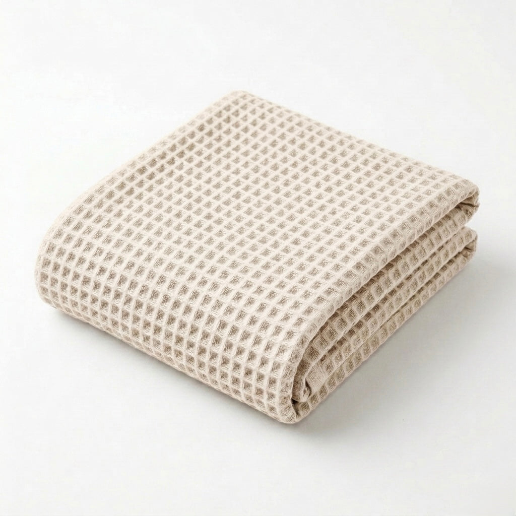 SAMA - Waffle Grid Bath Towel - Oatmeal